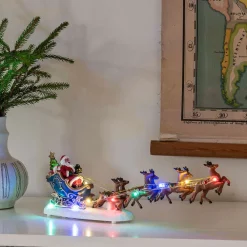 Julepynt ^ Konstsmide Christmas LED-scene Julemanden i en kane