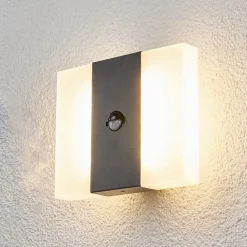 Lindby Væglampe Med Sensor > LED-sensor-udendørs væglampe Kumi, grafit, IP44