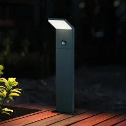 Trio Lighting Gadebelysning > LED-sensor-vejlampe PEARL, højde 50 cm, antracitgrå metal, IP54