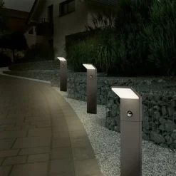 Trio Lighting Gadebelysning > LED-sensor-vejlampe PEARL, højde 50 cm, antracitgrå metal, IP54