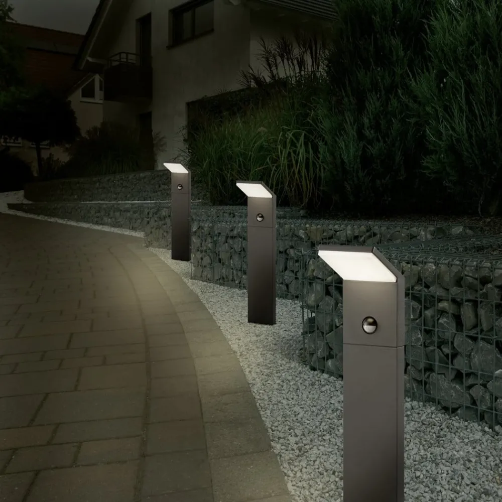 Trio Lighting Gadebelysning > LED-sensor-vejlampe PEARL, højde 50 cm, antracitgrå metal, IP54