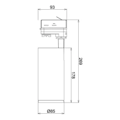 Deko-Light Skinnesystem > LED-skinnespot Lucea 3-faset 15 W hvid