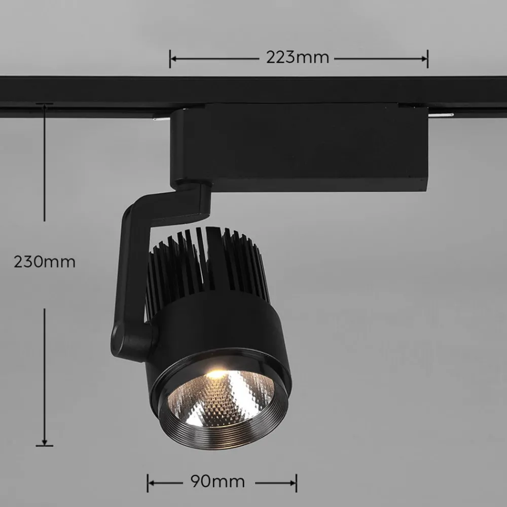 Trio Lighting Skinnesystem > LED-skinnespot Radiator til DUOline, mat sort, CCT