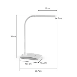 Arbejdsrum/Kontor|Bordlamper ^ Maul LED-skrivebordslampe pearly, hvid, 38 cm, dæmpbar, CCT