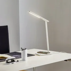 Arbejdsrum/Kontor|Bordlamper ^ Aluminor LED-skrivebordslampe Orbit med induktion sølv