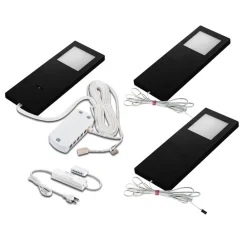 Hera Underskabsbelysning > LED Slim-Pad F underskabslampe 3 stk. 3.000 K sort