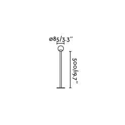 Sokkellamper ^ FARO BARCELONA LED-sokkellampe Cuca, sort, stål, IP65, højde 50 cm
