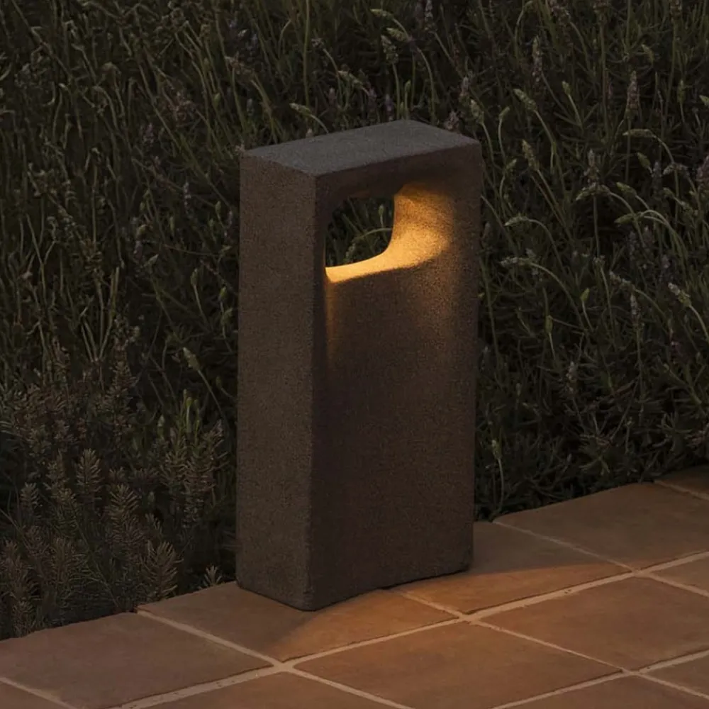 FARO BARCELONA Sokkellamper > LED-sokkellampe Glint, 2700K, 40 cm, grå, beton, IP55