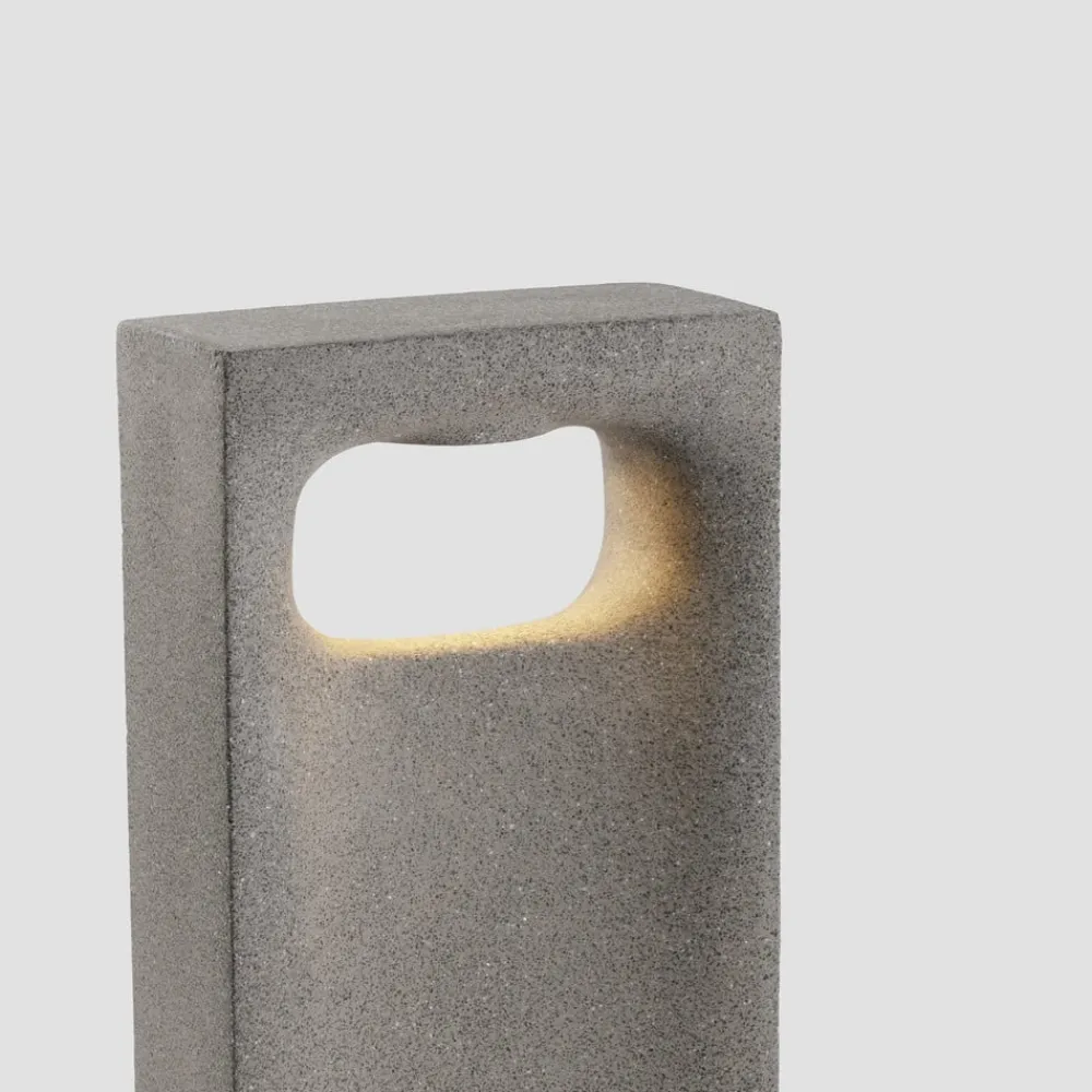 FARO BARCELONA Sokkellamper > LED-sokkellampe Glint, 2700K, 40 cm, grå, beton, IP55