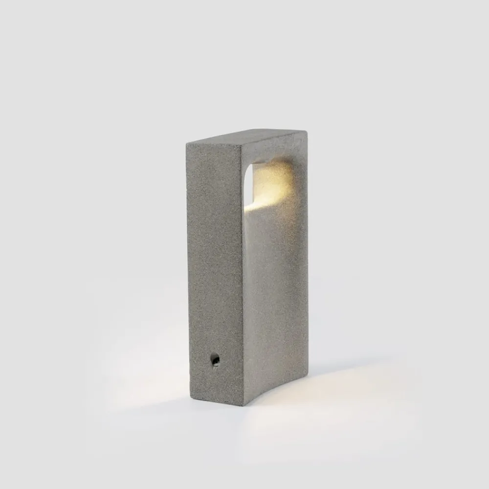 FARO BARCELONA Sokkellamper > LED-sokkellampe Glint, 2700K, 40 cm, grå, beton, IP55