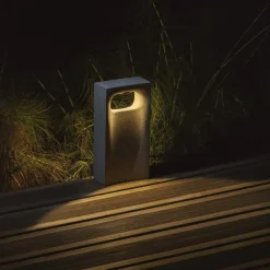 FARO BARCELONA Sokkellamper > LED-sokkellampe Glint, 3000K, 40 cm, grå, beton, IP55
