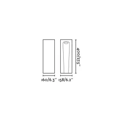FARO BARCELONA Sokkellamper > LED-sokkellampe Grot, 3000K, grå, beton, IP55, højde 40 cm