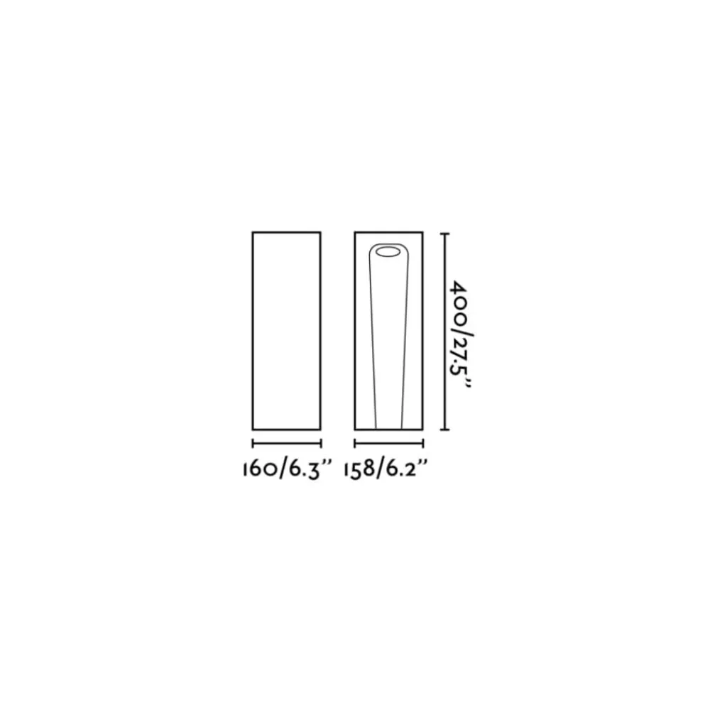FARO BARCELONA Sokkellamper > LED-sokkellampe Grot, 3000K, grå, beton, IP55, højde 40 cm