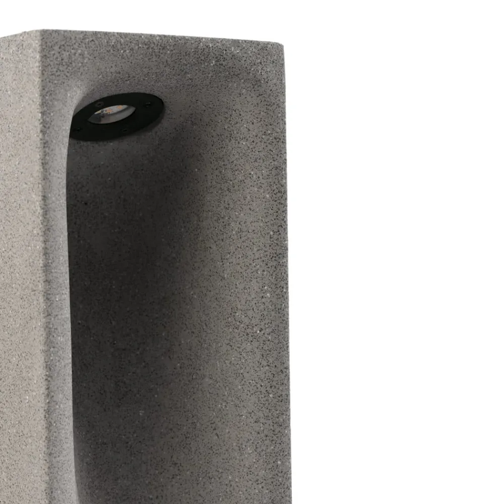 FARO BARCELONA Sokkellamper > LED-sokkellampe Grot, 3000K, grå, beton, IP55, højde 40 cm