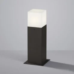 Trio Lighting Sokkellamper > LED-sokkellampe HUDSON, antracit, højde 30 cm, metal IP44