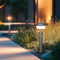 Sokkellamper ^ Trio Lighting LED-sokkellampe Mackenzie, højde 50 cm, antracit, støbt aluminium
