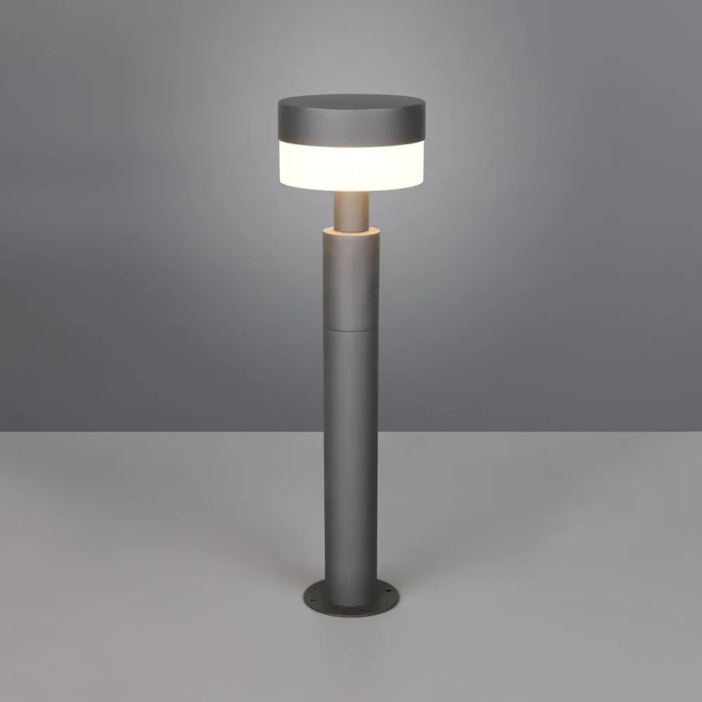 Sokkellamper ^ Trio Lighting LED-sokkellampe Mackenzie, højde 50 cm, antracit, støbt aluminium