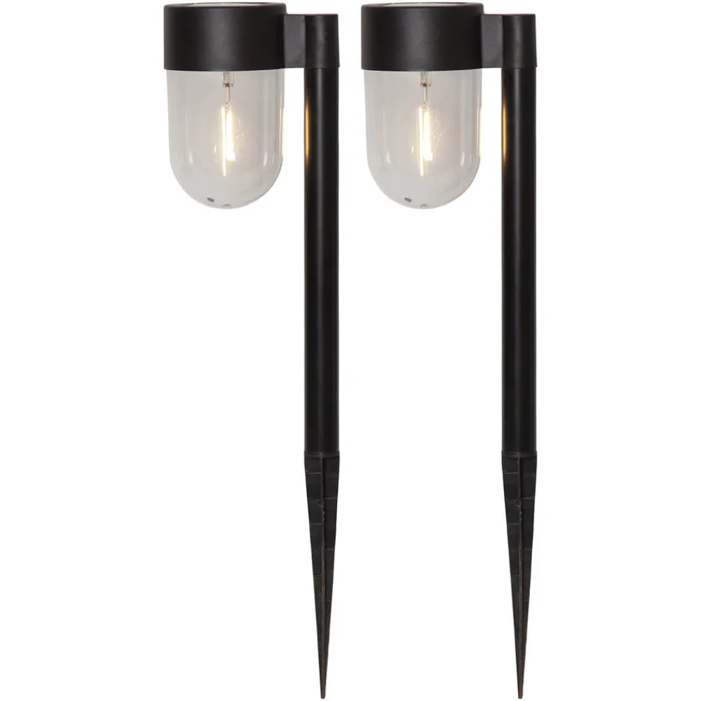 Solcellelamper|Sokkellamper ^ STAR TRADING LED-sokkellampe solcelle Cupola i sæt af 2