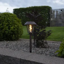 STAR TRADING Sokkellamper > LED-sokkellampe solcelle Fergus i lygteform
