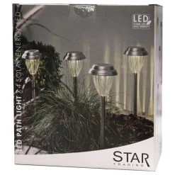 Solcellelamper ^ STAR TRADING LED-sokkellampe solcelle Palma i sæt af 4