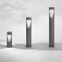 Fabas Luce Sokkellamper > LED-sokkellampe Teo, 30 cm høj, sort, metal, IP65
