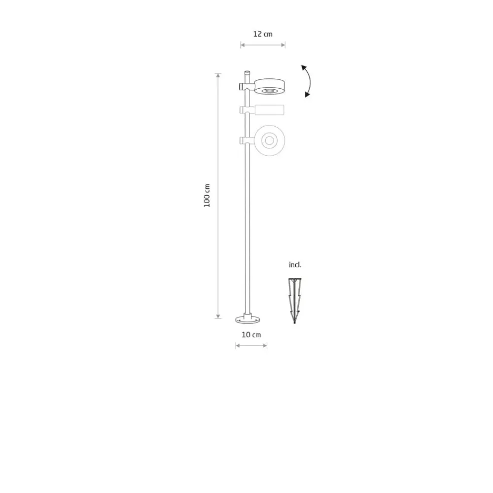 Nowodvorski Lighting Sokkellamper > LED-sokkellampe Tessa, sort, aluminium, højde 100 cm