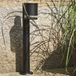 STAR TRADING Solcellelamper|Sokkellamper > LED-sokkellampe Wien, sort, metal, højde 50 cm