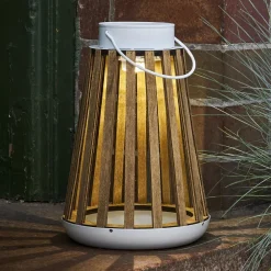 Dekorationsbelysning|Bordlamper ^ STAR TRADING LED solar bordlampe Catania lavet af birketræ