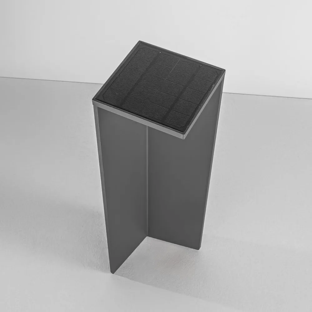 Fabas Luce Solcelle Lampe Med Sensor|Solcellelamper > LED-solcellebelysning Fold, mørkegrå, bevægelsessensor, IP54