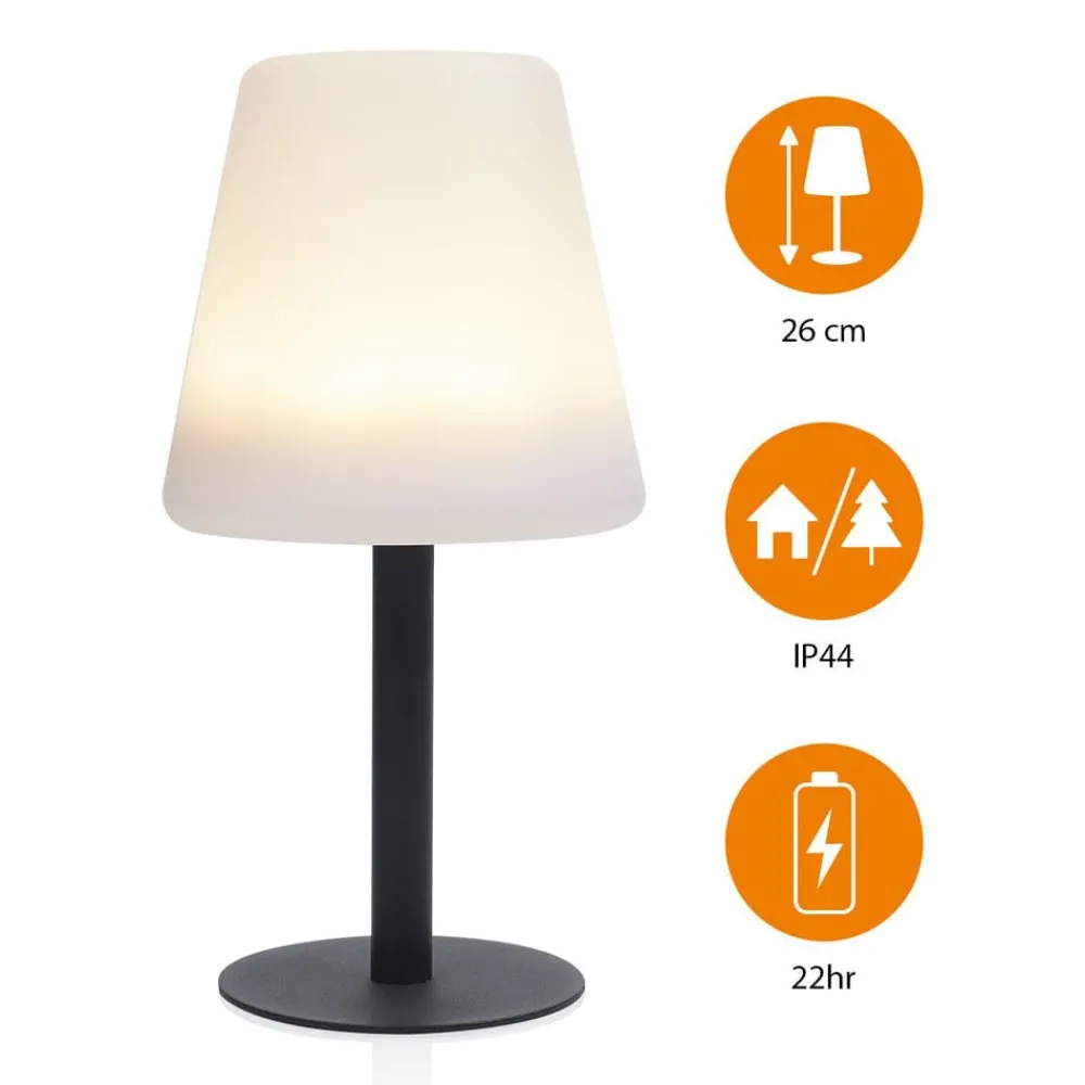 Smartwares Dekorationsbelysning|Solcellelamper > LED-solcellebordlampe OSL-50012 med genopladeligt batteri og USB-kabel