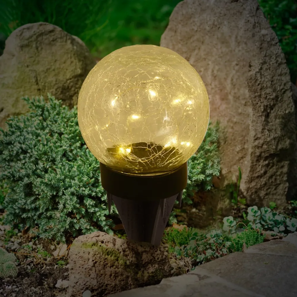 Näve Solcellelamper > LED-solcelle-dekolampe 5248203 i glas, sæt med 3