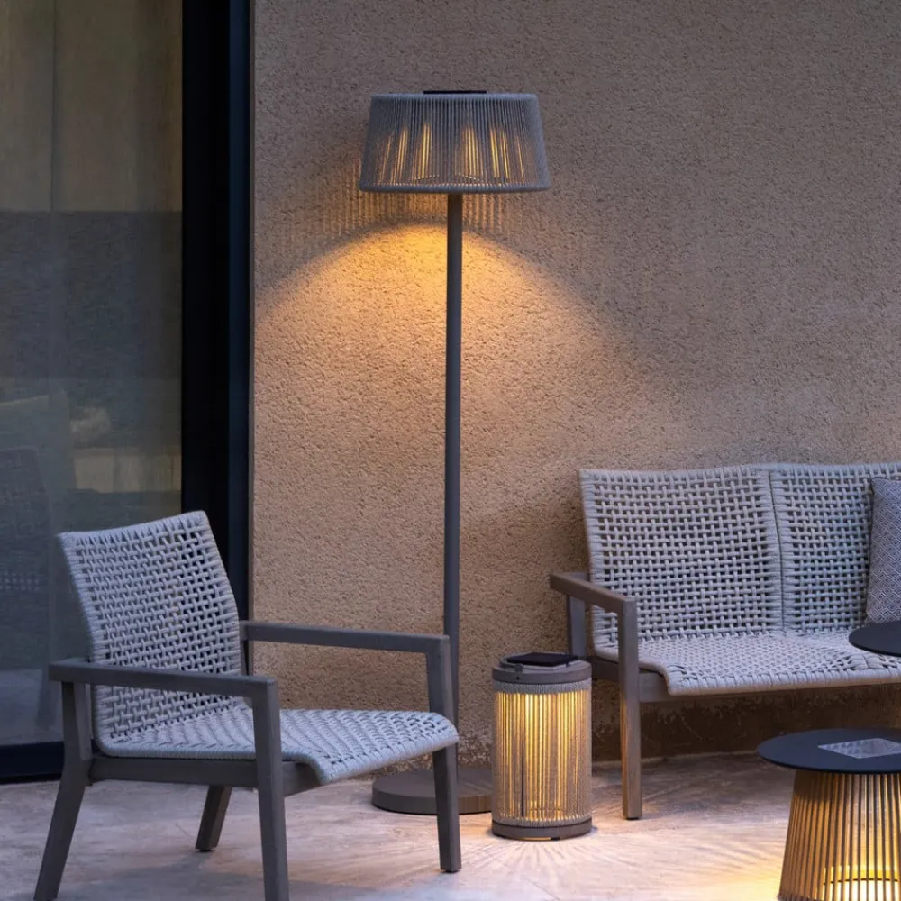 Les Jardins Solcellelamper > LED-solcellegulvlampe Rop&Strip, højdejusterbar, 500 lm