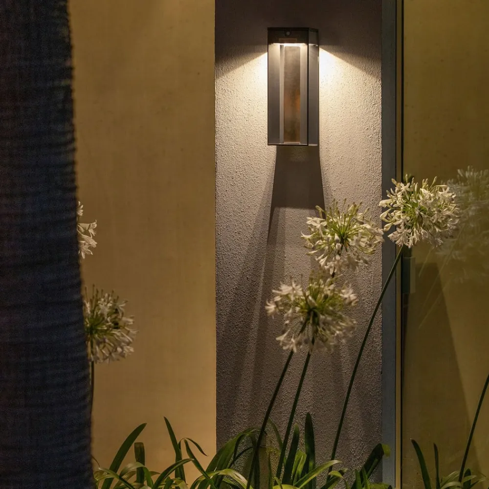 Solcelle Lampe Med Sensor|Væglampe Med Sensor ^ Les Jardins LED-solcellelampe Blade med sensor, grå