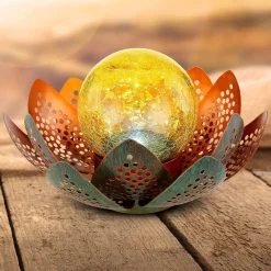 Globo Dekorationsbelysning|Solcellelamper > 33655 LED-solcellelampe, blomst, Ø 22 cm