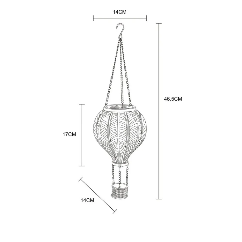 Globo Dekorationsbelysning|Solcellelamper > LED-solcellelampe 36136B Varmluftsballon, farverig, plast