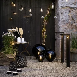 STAR TRADING Dekorationsbelysning|Solcellelamper > LED-solcellelampe Calabria, diamantmønster, 20 cm