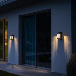 Les Jardins Solcelle Lampe Med Sensor|Væglampe Med Sensor > LED-solcellelampe Corner med sensor, grå