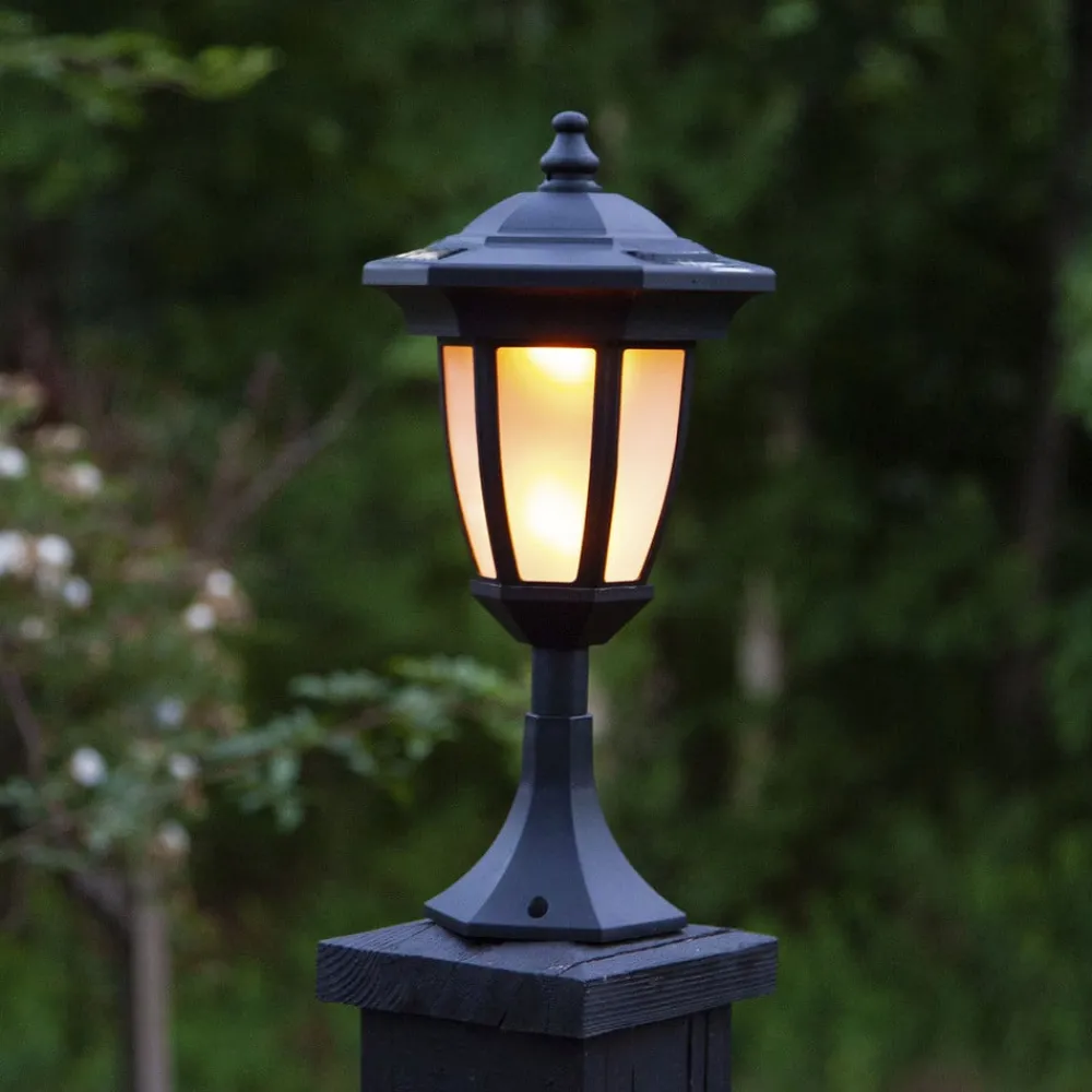 STAR TRADING Sokkellamper|Udendørs Spot > LED-solcellelampe Flame, 4-i-1, sort