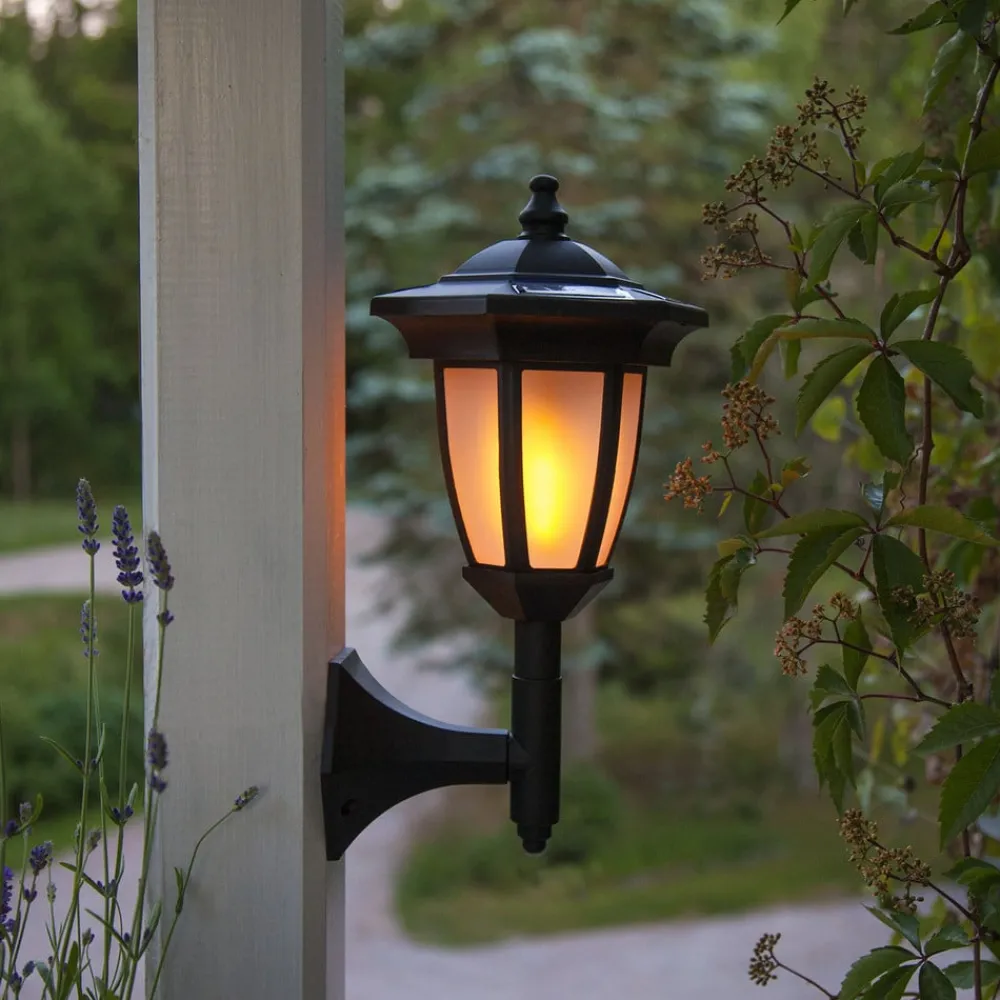 STAR TRADING Sokkellamper|Udendørs Spot > LED-solcellelampe Flame, 4-i-1, sort