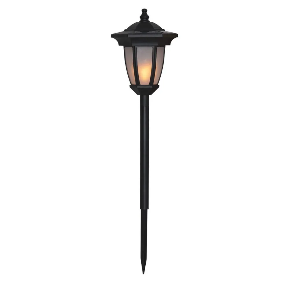 STAR TRADING Sokkellamper|Udendørs Spot > LED-solcellelampe Flame, 4-i-1, sort