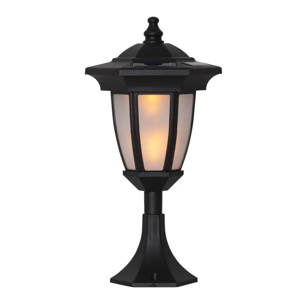 STAR TRADING Sokkellamper|Udendørs Spot > LED-solcellelampe Flame, 4-i-1, sort