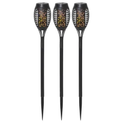 STAR TRADING Solcellelamper|Udendørs Spot > LED-solcellelampe Flame Mini i sæt af 3