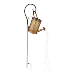 Dekorationsbelysning|Solcellelamper ^ Globo LED-solcellelampe 336523, guld, vandkande, jordspyd, metal