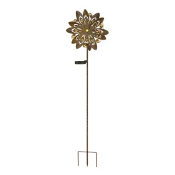 Globo Solcellelamper > LED-solcellelampe 36578, jordspyd, rustbrun, metal, glas