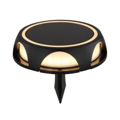 Globo Udendørs Spot > LED-solcellelampe 36506, jordspyd, væglampe, sort, aluminium