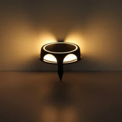 Globo Udendørs Spot > LED-solcellelampe 36506, jordspyd, væglampe, sort, aluminium