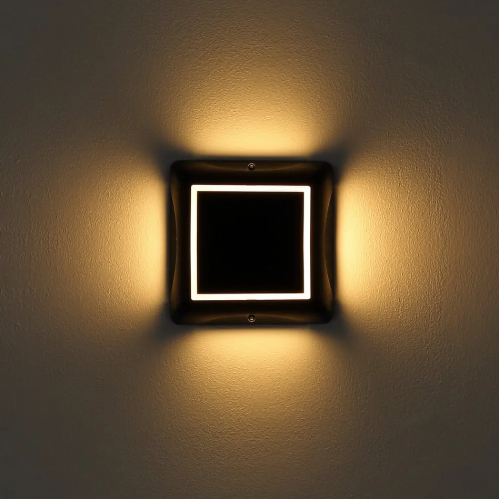 Globo Solcellelamper|Udendørs Spot > LED-solcellelampe 36505, jordspyd, væglampe, sort, aluminium