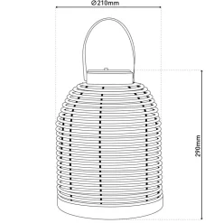 Näve Dekorationsbelysning|Solcellelamper > LED-solcellelampe Korbinian, brun, højde 29 cm, IP44, lygte