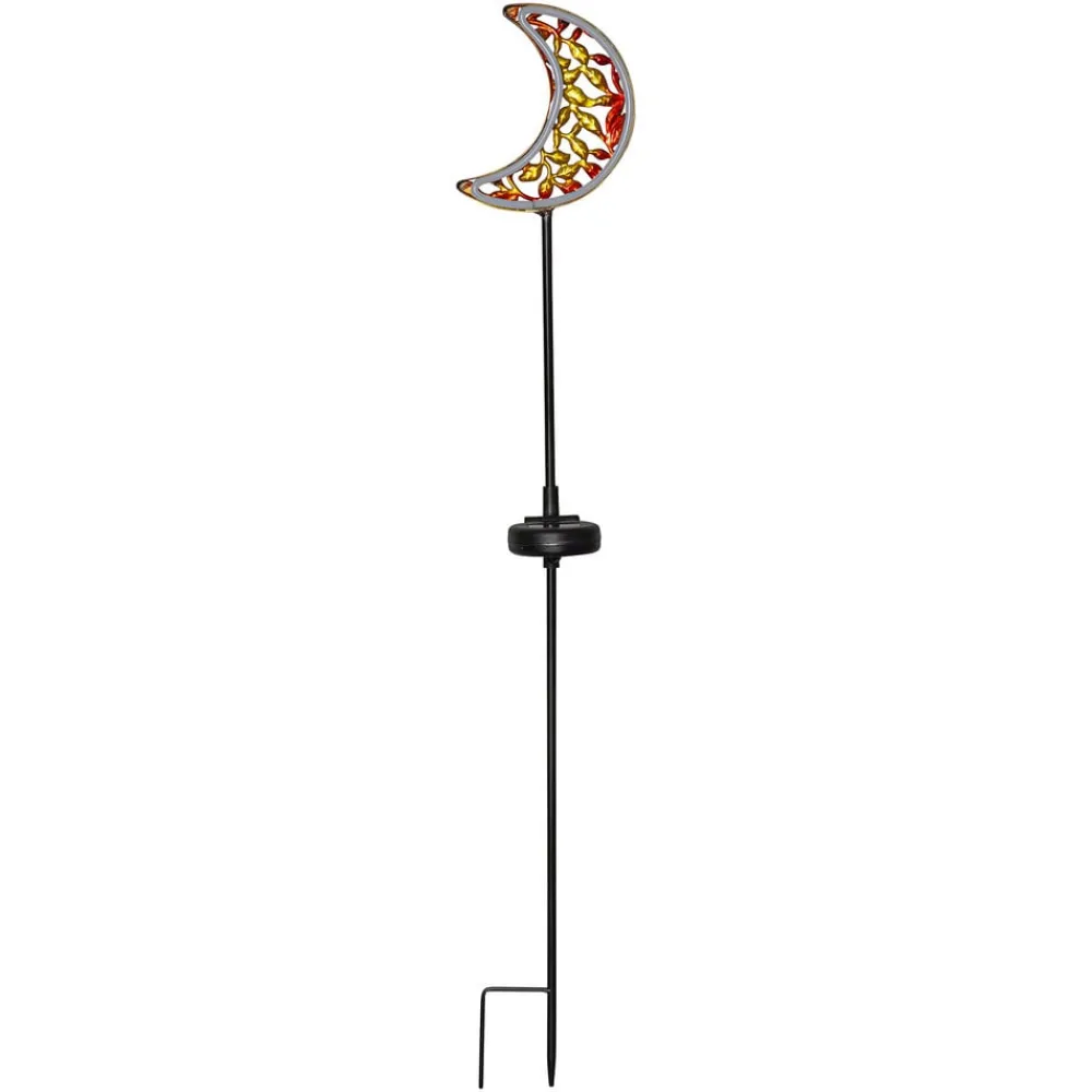 Dekorationsbelysning|Solcellelamper ^ STAR TRADING LED-solcellelampe Linny Moon med jordspyd