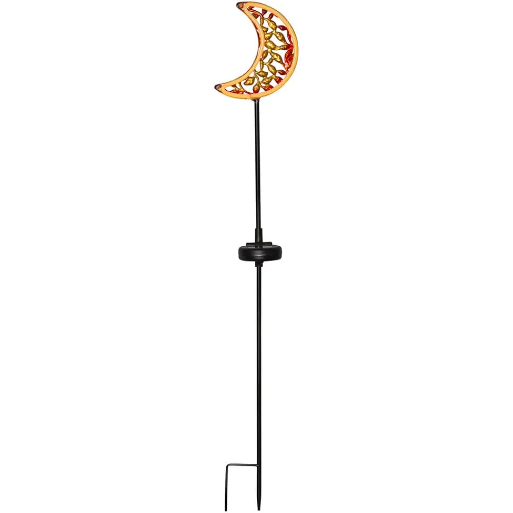 Dekorationsbelysning|Solcellelamper ^ STAR TRADING LED-solcellelampe Linny Moon med jordspyd
